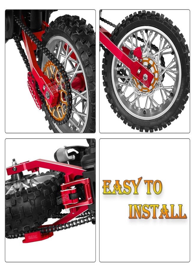 hopsupRC Roller Chain&Rear Swing Arm&Hub Chain Gears&Wheel Hub Hex&Caliper&Brake Disk&Sprocket&Chain Guard Protector&Knuckle&Pull Rod Parts for LOSI 1/4 Promoto-MX Motorcycle RTR FXR,Red with Orange - Image 3